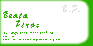 beata piros business card